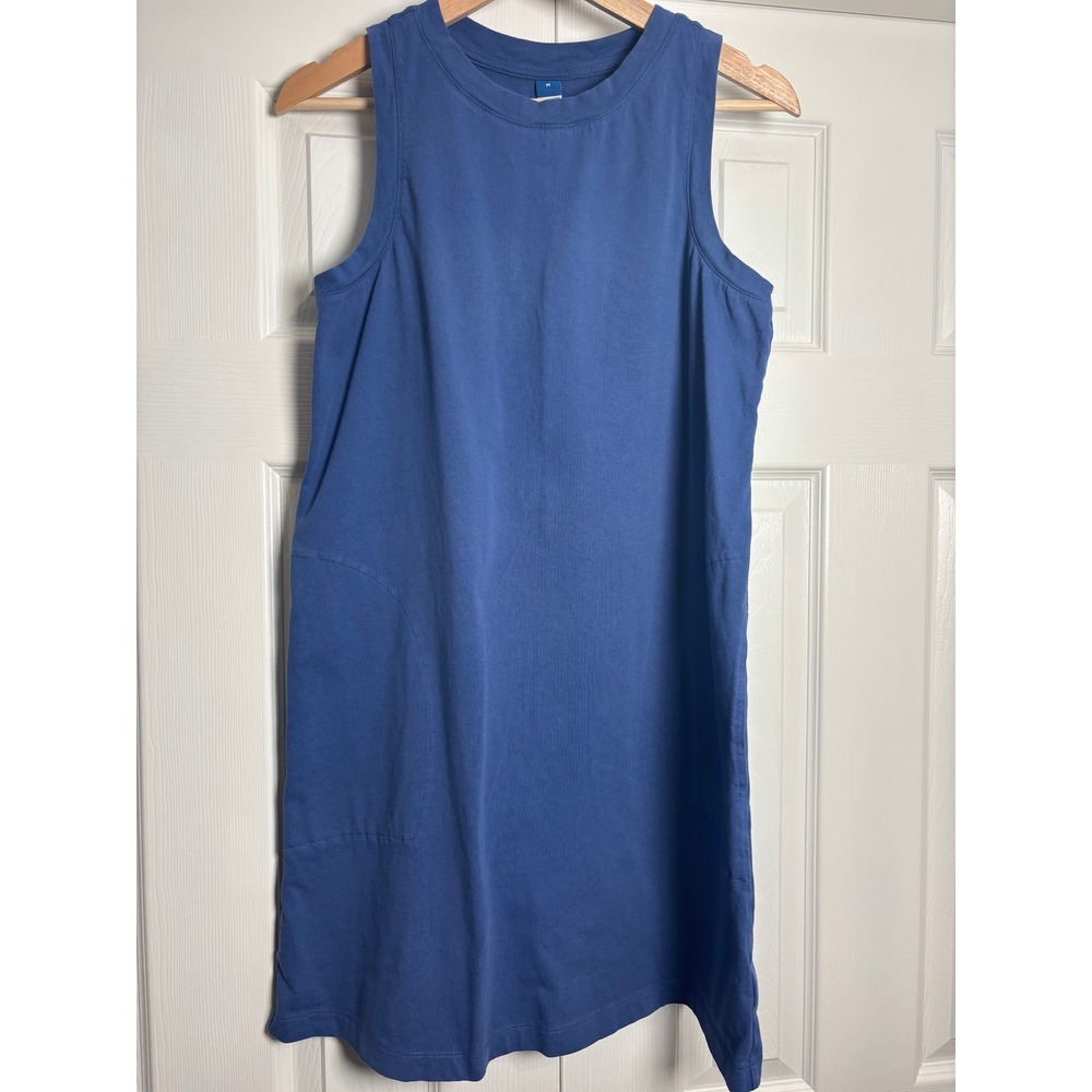 Old Navy Womens Blue Cotton Jersey Sleeveless Shift Mini Dress with Pockets M
